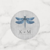 Blauw Jeweled Dragonfly Bruiloft Confetti (Kleine voorkant)