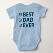 Blauw Jongen "Onze Eerste Vaderdag" Kids Romper (Achterkant)
