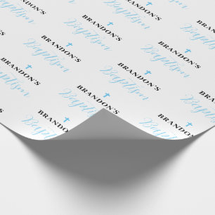 Blauw Jongens Doop Inpakpapier