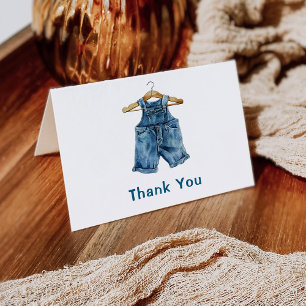 Blauw Jongens Jeans Westerse Baby Shower Bedankkaart