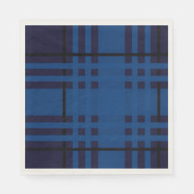 Blauw juweel geruit Schotse ruit papieren servet