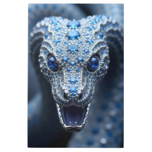 Blauw juweel slang wandkunst
