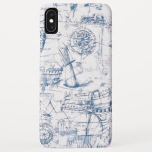 Blauw kaartontwerp iPhone XS max hoesje