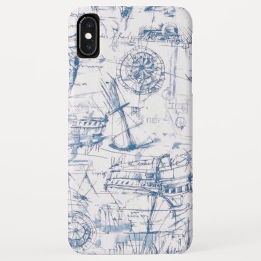 Blauw kaartontwerp Case-Mate iPhone case (Achterkant)