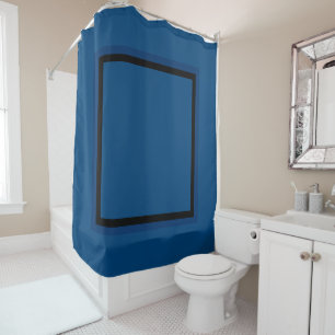 Blauw Kader Douchegordijn