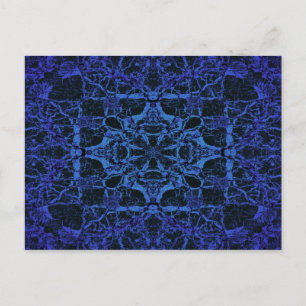 Blauw kaleidoscooppatroon briefkaart