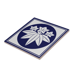  Blauw Kamakura Minamoto Japan Mon Oriental Tegeltje