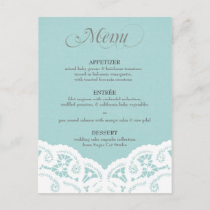 Blauw Kant Dagelijks Bruiloft Menu