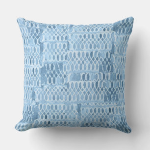 Blauw kant geïnspireerd patroon kussen