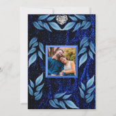 Blauw kant Modern Trendy Boho Klasse Jubileumjapon Kaart (Achterkant)