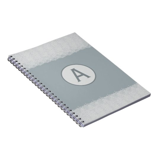 Blauw kant monogram Notitieboek (Rechterzijde)