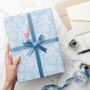 Blauw Kanten Inpakpapier