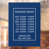 Blauw kantooruren-teken raamsticker (Vel 2)