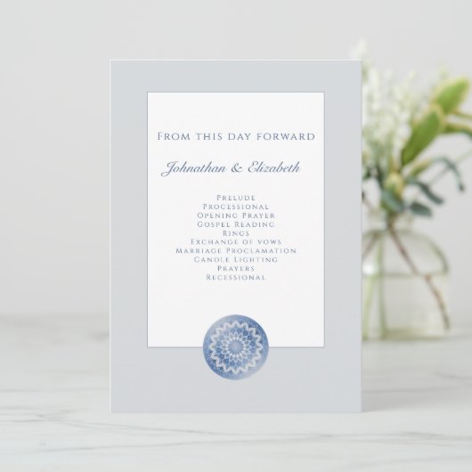 Blauw Kantwerk Mandala Trouw  Programma (Staand voorkant)