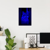 Blauw Kat Poster (Thuiskantoor)
