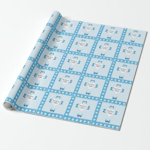 Blauw katholiek doopcadeauverpakkings papier voor