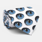 Blauw katje oog patroon stropdas (Opgerold)