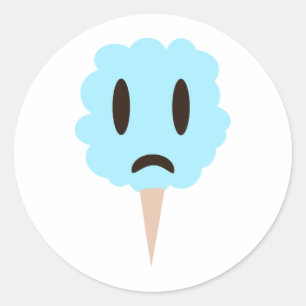 Blauw katoenen snoep ronde sticker