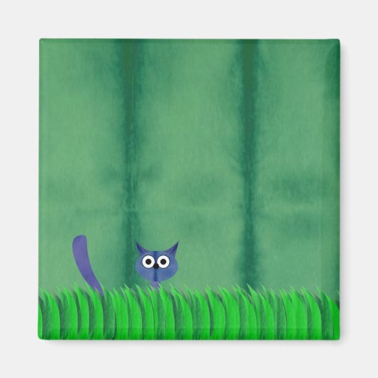 BLAUW KATTEN magneet (Voorkant)
