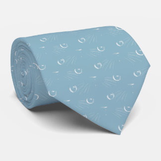 Blauw kattenpatroon stropdas