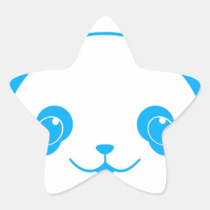 Blauw Kawaii Panda-Beer Ster Sticker