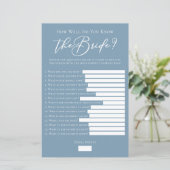 Blauw Ken Je De Bruid Goed Douche Spel (Staand voorkant)