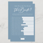 Blauw Ken Je De Bruid Goed Douche Spel (Voorkant / Achterkant)