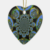 blauw keramisch ornament (Links)
