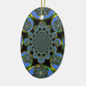 blauw keramisch ornament (Links)