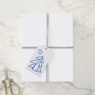Blauw Kerst Krabbelcadeautag Cadeaulabel