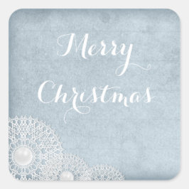 Blauw Kerst sticker