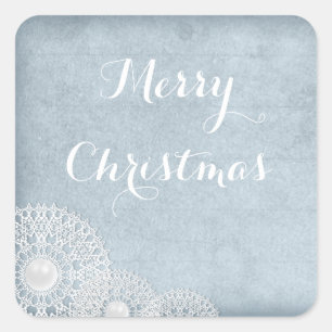 Blauw Kerst sticker