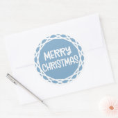 blauw Kerst sticker - vrolijk en helder! (Envelop)