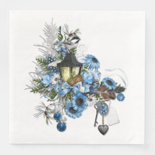 Blauw Kerst Thema Arrangement Servet