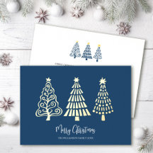 Blauw Kerstbomen Script Naam Echte Goud