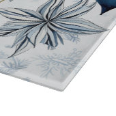 Blauw Kerstboom Ornamenten Patroon Snijplank (Hoek)