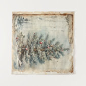 blauw kerstboom wandtapijt wandkleed (Voorkant (horizontaal))