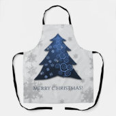 Blauw kerstboomblauw All-Over Print Schort (Voorkant)