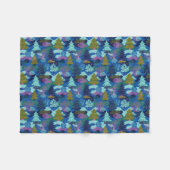  blauw kerstboombos fleece deken (Voorkant (Horizontaal))