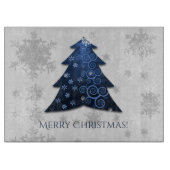 Blauw kerstboomknipbord snijplank (Voorkant)