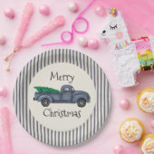 blauw kerstboompapier Bord (Feest)