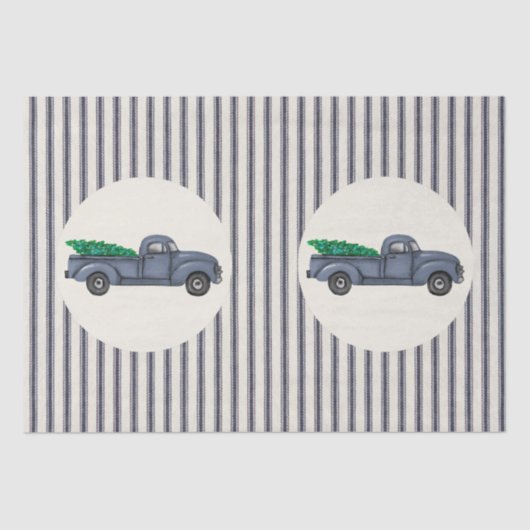 blauw kerstboompapier voor vrachtwagens tissuepapier (Voorkant)