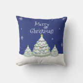 Blauw kerstboomSierkussen Kussen (Voorkant)