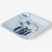 Blauw kerstcadeaupapier Bord (Gebogen)