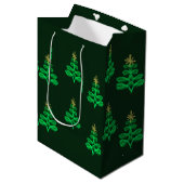 Blauw kerstcadeaupapier medium cadeauzakje (Voorkant Gekanteld)
