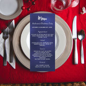 Blauw kerstfeest diner menu