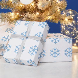 Blauw kerstinpakpapier met snowflake cadeaupapier