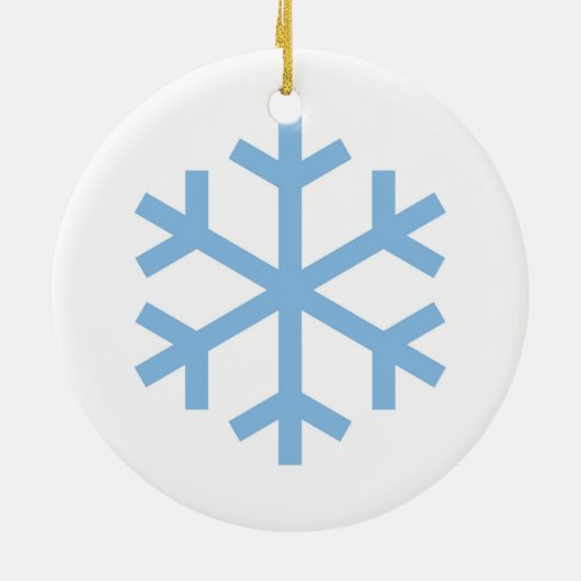 Blauw kerstkeramisch Ornament met snowflake (Achterkant)