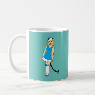 Blauw Kerstmis catgirl Koffiemok