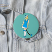 Blauw Kerstmis catgirl Ronde Button 4,0 Cm (In situ)